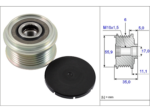 INA 535022210 Обгонная муфта генератора VAG 2.7D-6.0D 04-