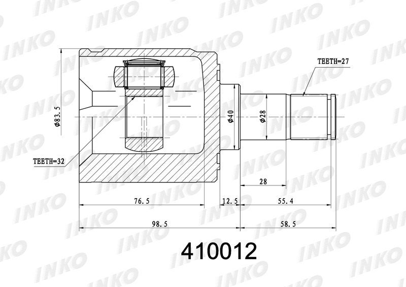 INKO 410012 ШРУС внутренний 27/32 | перед прав |