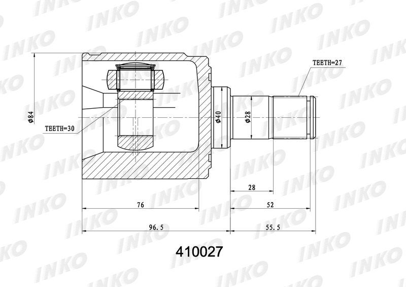 INKO 410027 ШРУС внутренний 27/30 | перед прав/лев |