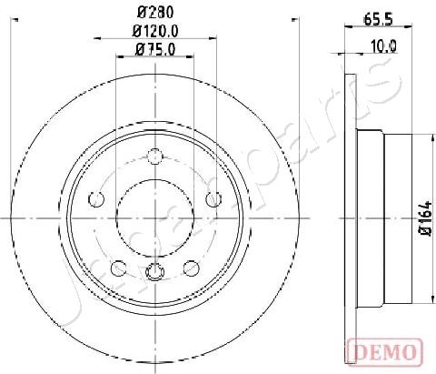 JAPANPARTS DP0100C Диск тормозной BMW 1 E81/E87 1.6/2.0 04- задний D 280мм