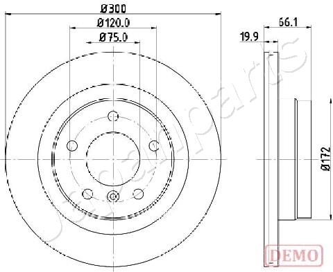 JAPANPARTS DP0101C Диск тормозной BMW 1 E81/E87/3 E90/91 1.6-3.0 05- задний вент. D 300мм.