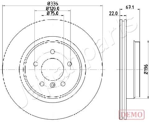 JAPANPARTS DP0114C Диск тормозной BMW E81/E87/E90/E91/E84 X1 задний вент.D 300мм.