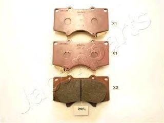 JAPANPARTS PA205AF Колодки тормозные дисковые, комплект | перед |
