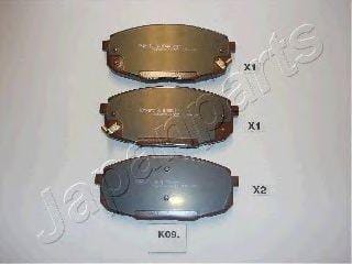 JAPANPARTS PAK09AF Колодки тормозные дисковые, комплект | перед |