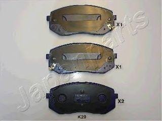 JAPANPARTS PAK20AF Колодки тормозные дисковые, комплект | перед |
