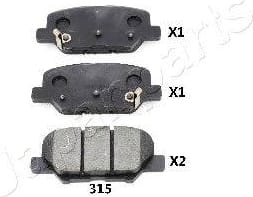 JAPANPARTS PP315AF Колодки тормозные дисковые, комплект | зад |