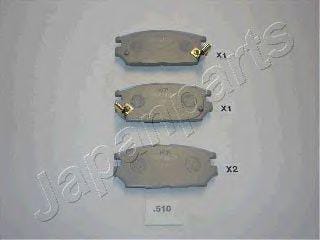 JAPANPARTS PP510AF Колодки тормозные MITSUBISHI GALANT 92-96/LANCER 94-03/SPACE WAGON 98- задние