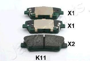 JAPANPARTS PPK11AF Колодки тормозные дисковые, комплект | зад |