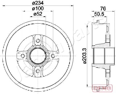 JAPANPARTS TA0704C Барабан тормозной RENAULT LOGAN/CLIO/MEGANE (d 203mm)