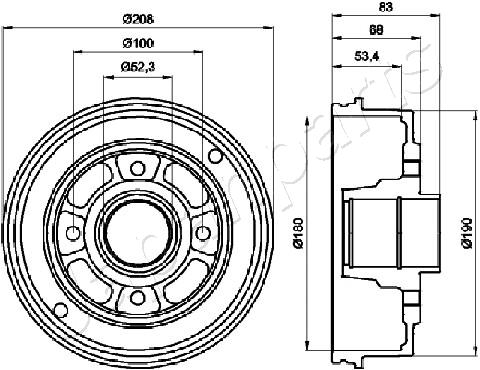 JAPANPARTS TA0707 Барабан тормозной RENAULT LOGAN/CLIO/MEGANE (d 180mm)