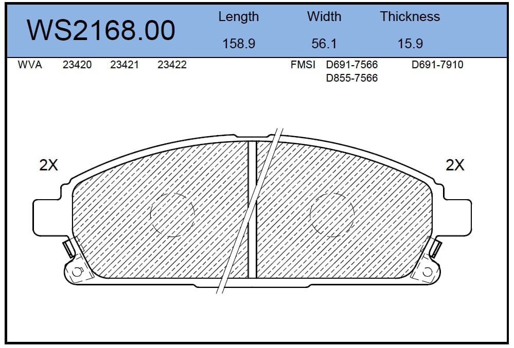 JEENICE WS216800 Колодки тормозные дисковые | перед |
