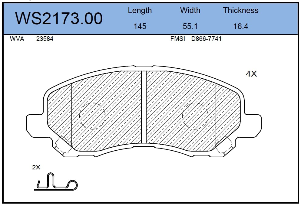 JEENICE WS217300 Колодки тормозные дисковые | перед |