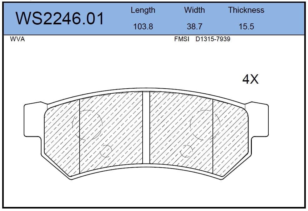 JEENICE WS224601 Колодки тормозные дисковые | зад |