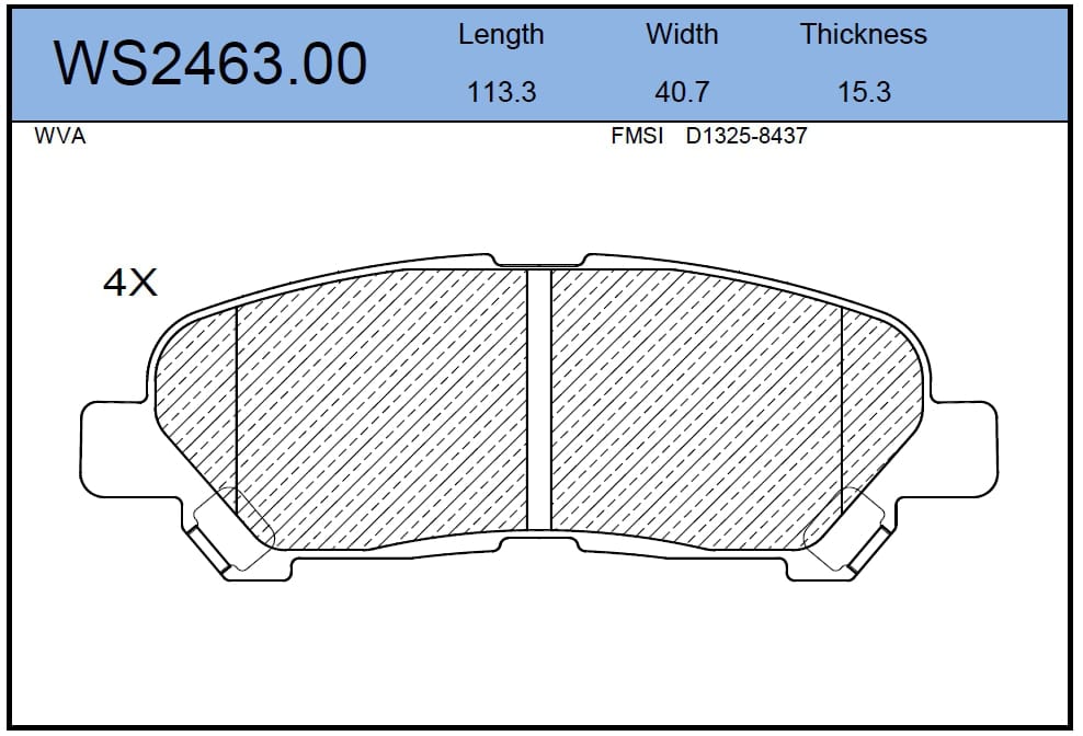 JEENICE WS246300 Колодки тормозные дисковые | зад |