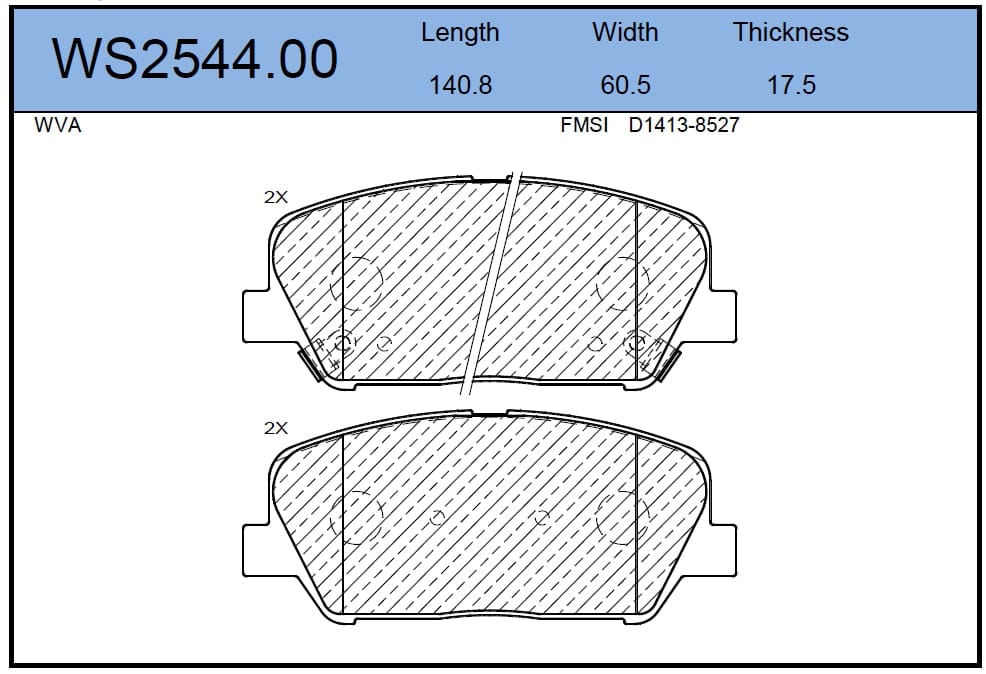 JEENICE WS254400 Колодки тормозные дисковые | перед |