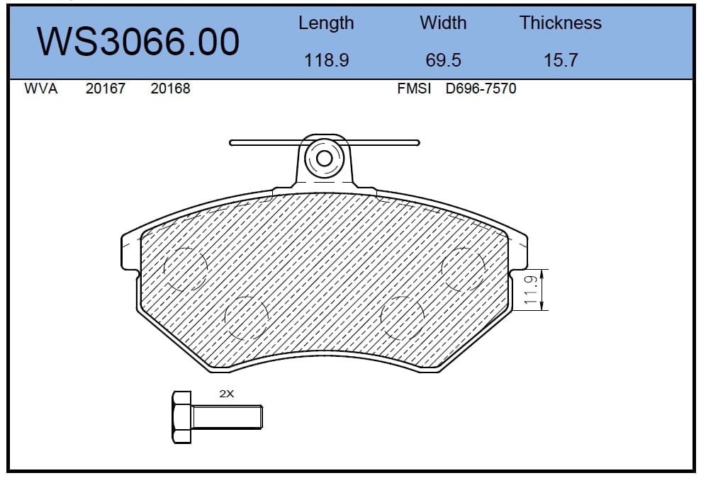 JEENICE WS306600 Колодки тормозные дисковые | перед |