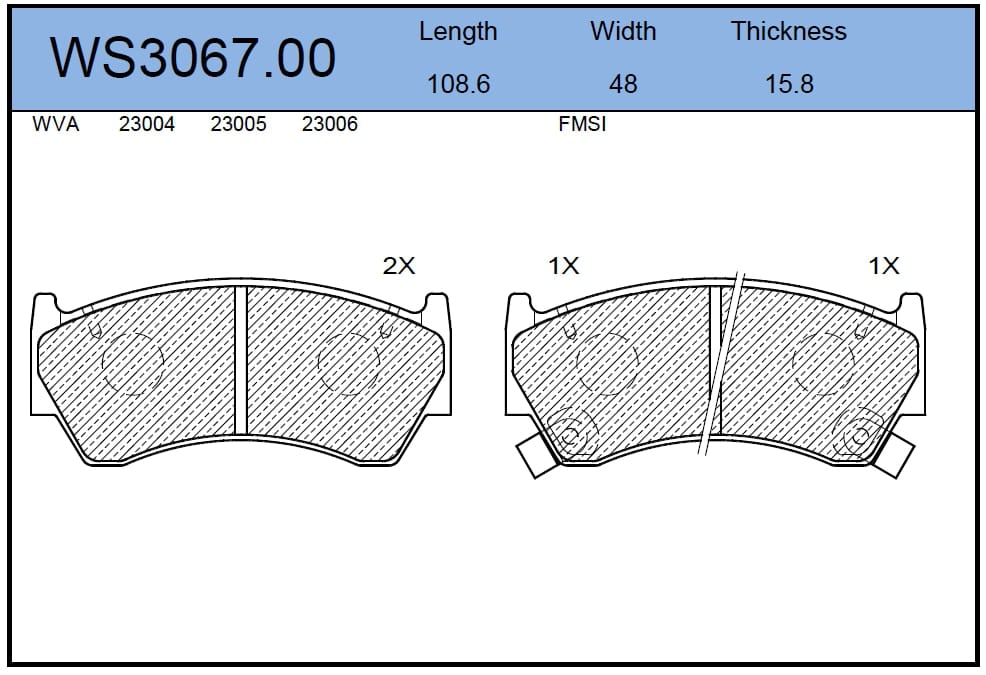 JEENICE WS306700 Колодки тормозные дисковые | перед |