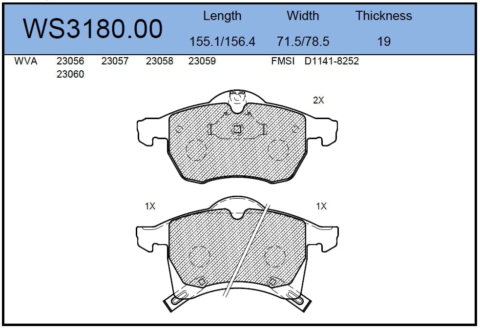 JEENICE WS318000 Колодки тормозные дисковые | перед |