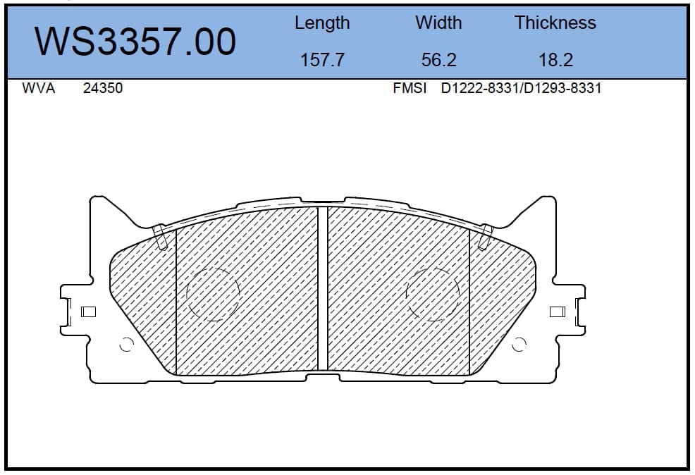 JEENICE WS335700 Колодки тормозные дисковые | перед |