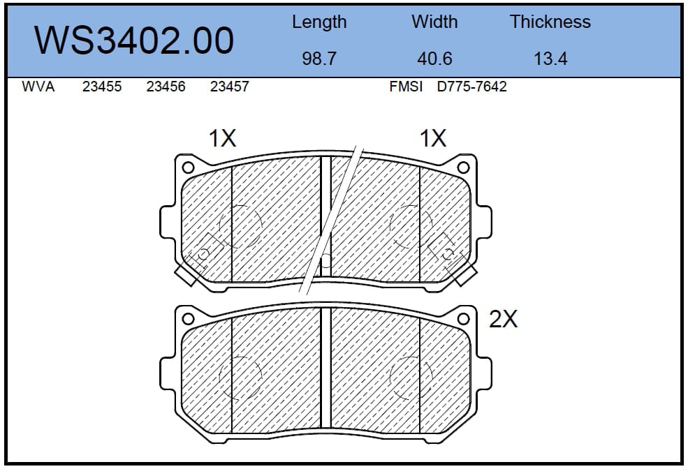 JEENICE WS340200 Колодки тормозные дисковые | зад |