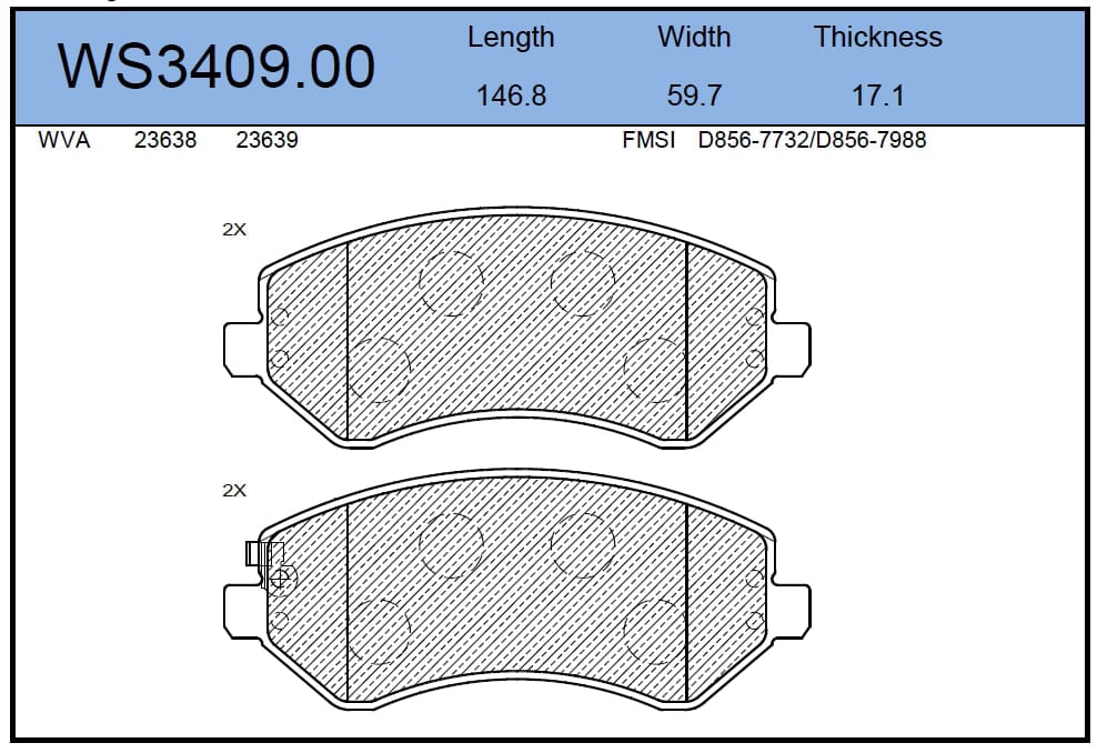 JEENICE WS340900 Колодки тормозные дисковые | перед |
