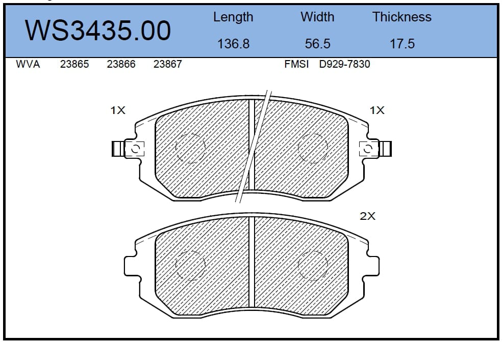 JEENICE WS343500 Колодки тормозные дисковые | перед |