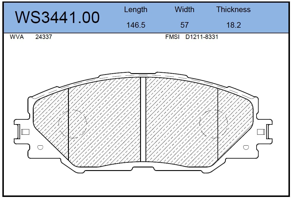 JEENICE WS344100 Колодки тормозные дисковые | перед |