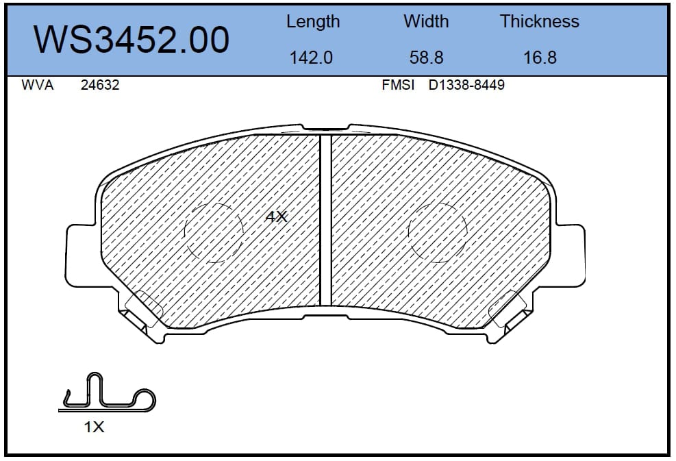 JEENICE WS345200 Колодки тормозные дисковые | перед |