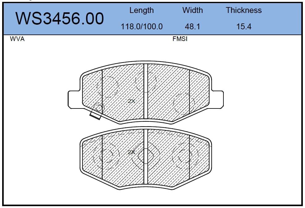 JEENICE WS345600 Колодки тормозные дисковые | перед |