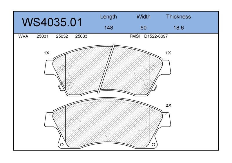 JEENICE WS403501 Колодки тормозные дисковые | перед |