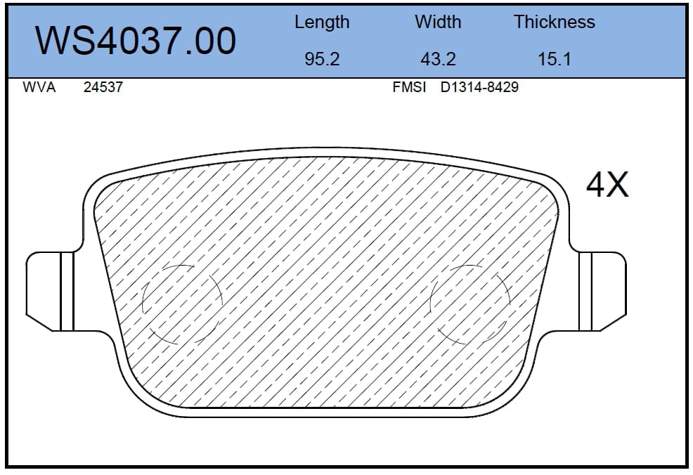 JEENICE WS403700 Колодки тормозные дисковые | зад |
