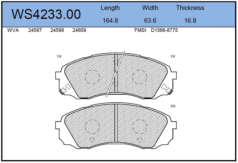 JEENICE WS423300 Колодки тормозные дисковые | перед |