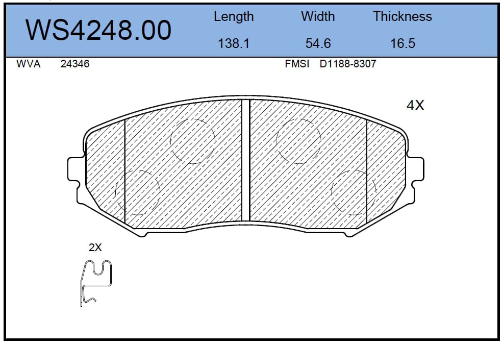 JEENICE WS424800 Колодки тормозные дисковые | перед |