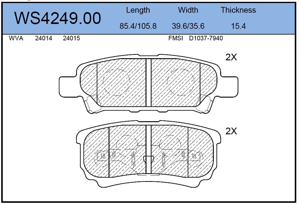 JEENICE WS424900 Колодки тормозные дисковые | зад |
