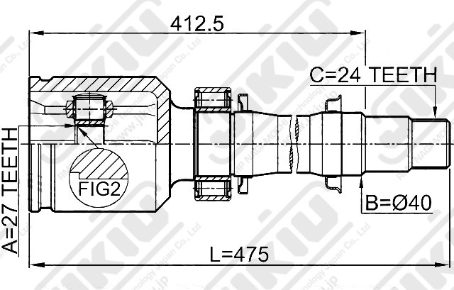 JIKIU JC21096 ШРУС LEXUS NX200 ZGZ10 (2014-2021)/TOYOTA Allion ZRT261 (2007-2010)/ Alphard ATH10W