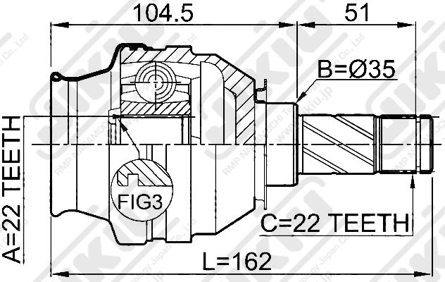 JIKIU JC34017 ШРУС OPEL Astra H A04/H (2004-2014)