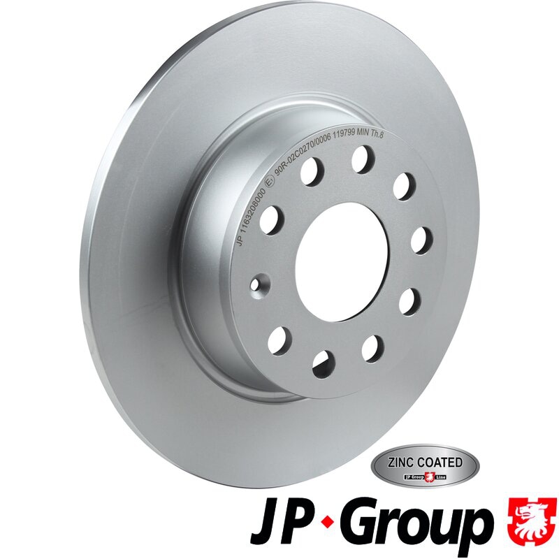 JP GROUP 1163208000 Диск тормозной AUDI A3/SKODA OCTAVIA/YETI/VW GOLF VI/JETTA задний D 272мм.