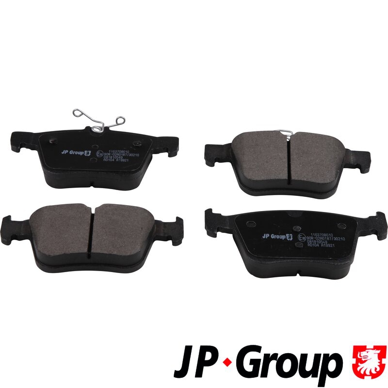 JP GROUP 1163708610 Колодки тормозные AUDI A3/SKODA KODIAQ/VW GOLF/PASSAT/TIGUAN 12- задние