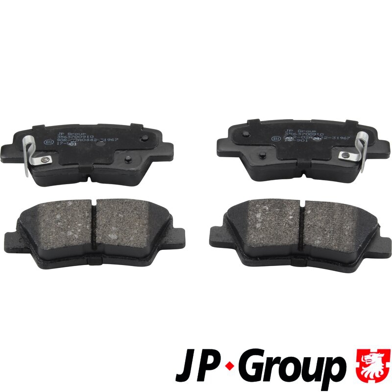 JP GROUP 3563700910 Колодки тормозные HYUNDAI SOLARIS 10-/SONATA V (NF) 05-/KIA SOUL 09- задние