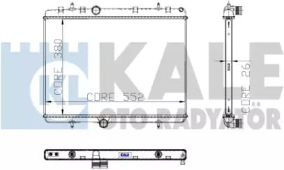 KALE 310800 Радиатор системы охлаждения Peugeot 308 (07-)/407 Citroen C4 (10-) паяный