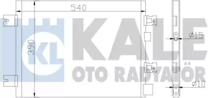 KALE 389300 Радиатор кондиционера dacia logan, renault megane 1.4 2.0/1.5dci 04>