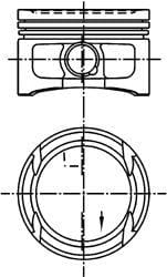 KOLBENSCHMIDT 99562600 Поршень dm.76.50x1.2x1.5x2.5 STD Цена за 1 шт