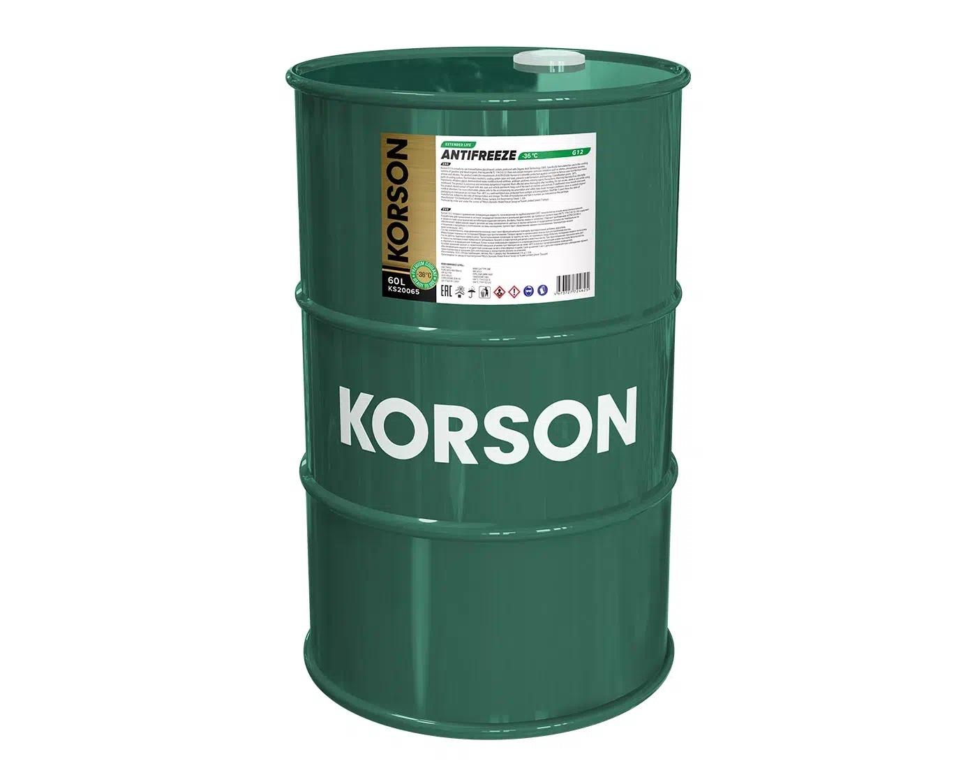 KORSON KS20065 Антифриз, готовый раствор G12 -36 зеленый 60л