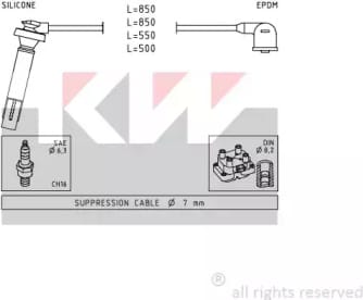 KW 358106 Комплект проводов зажигания