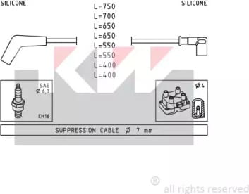 KW 358107 Комплект проводов зажигания купить в Самаре