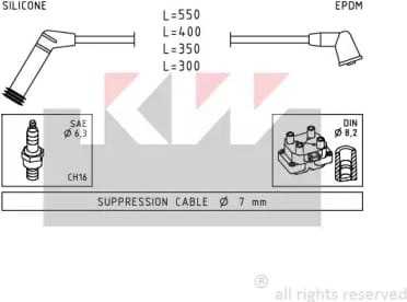 KW 358119 Комплект проводов зажигания купить в Самаре