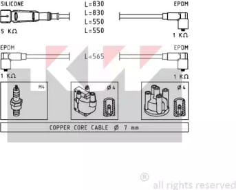 KW 358159 Комплект проводов зажигания
