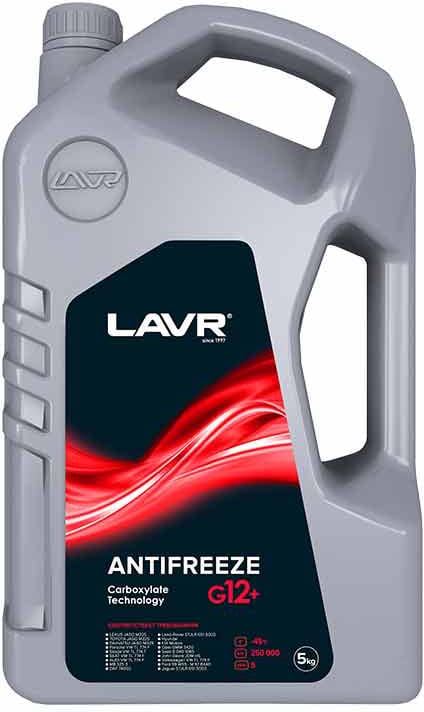 LAVR LN1710 Охлаждающая жидкость Antifreeze G12+ (-45°С), 5 КГ
