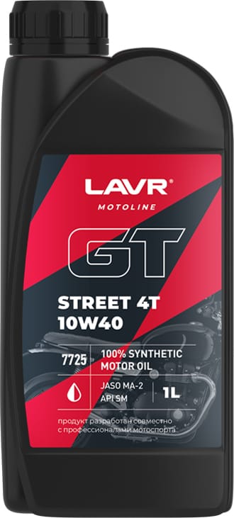 LAVR LN7725 Моторное масло GT STREET 4T 10W-40 SN 1 л