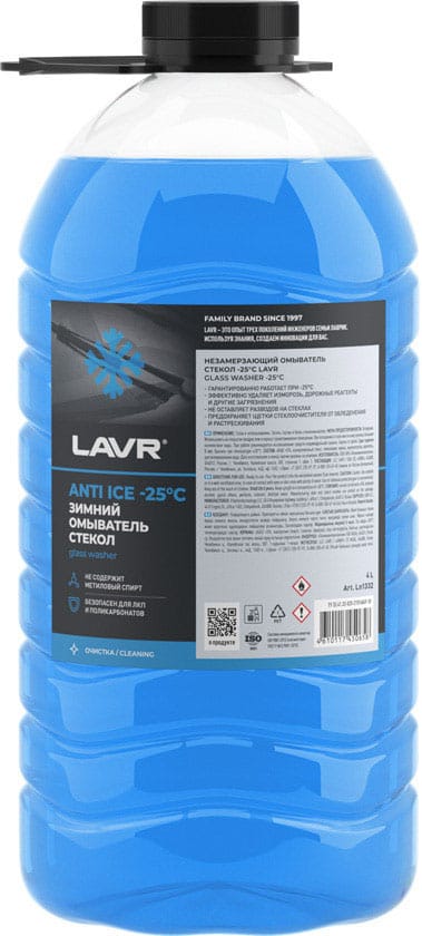 LAVR LN1332 Омыватель стекол LAVR незамерзающий -25°С 4 л